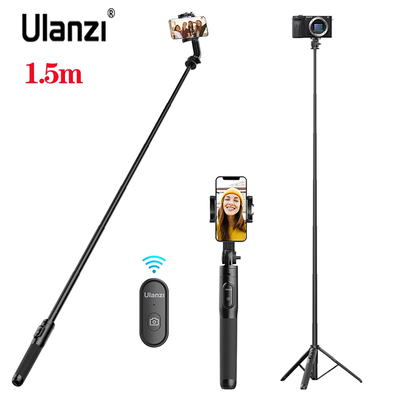 

Ulanzi SK-03 1.5m Bluetooth Wireless Selfie Stick Tripod Monopod for Smartphone GoPro Hero 11 10 9 8 7 insta360 X3 DSLR Camera