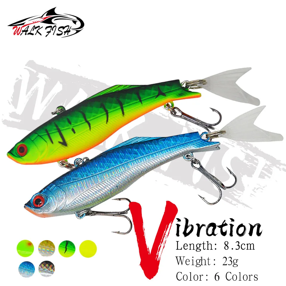 

WALK FISH Приманка vib для рыбалки, 1 шт., 23 г, прозрачный хвост, жесткая блестящая Вибрирующая рыболовная снасть, прозрачные рыбные хвосты