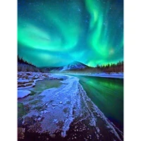 5d diy diamond painting aurora winter full drill by number kits scenery craft decor by skryuie diy craft arts 00278