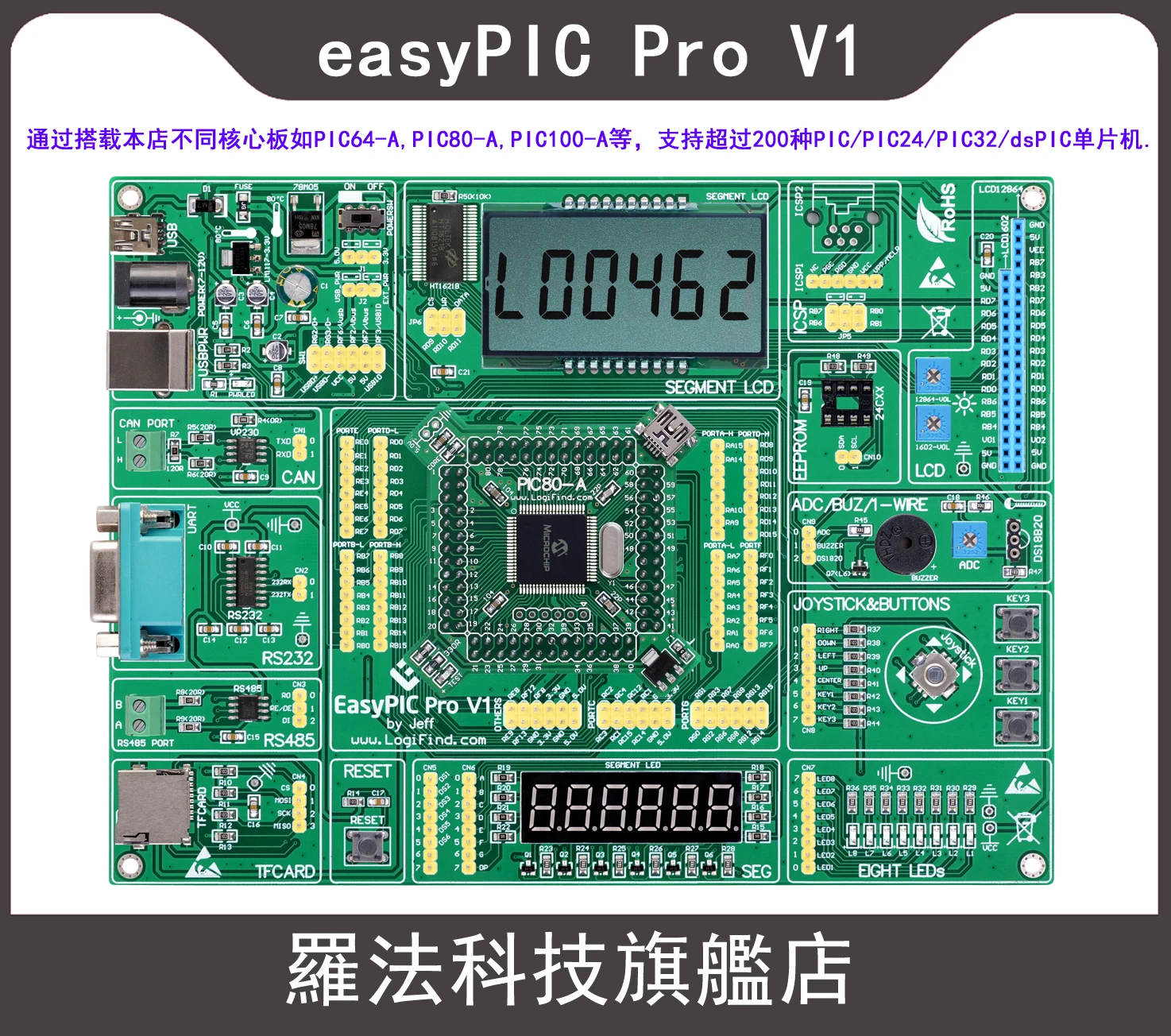 

Easypic Pro Learning Evaluation Development Board DsPIC PIC32 PIC24 with Dspic30f6014a