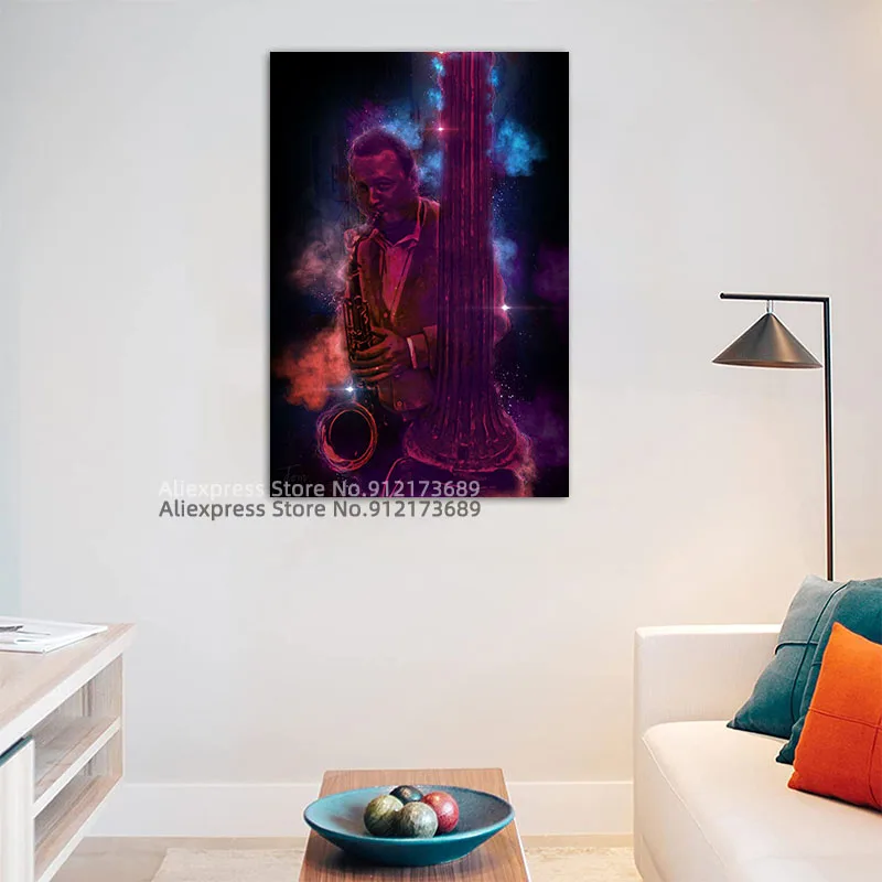 Современный плакат Стэн Гетц из японских легенд Картина на холсте плакаты и