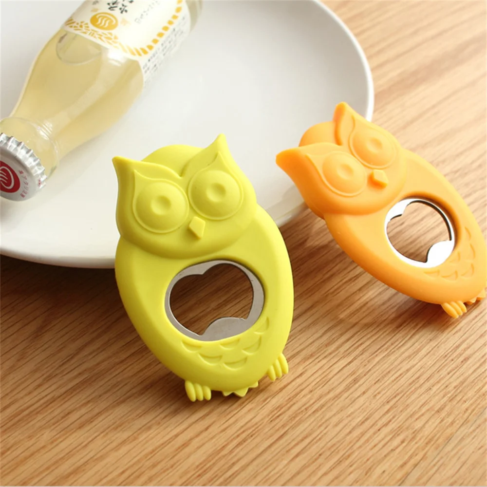 

Owl Silicone Bottle Opener Portable Silicone Magnetic Absorption Bottle Opener Refrigerator Bottle Opener Kitchen Supplies