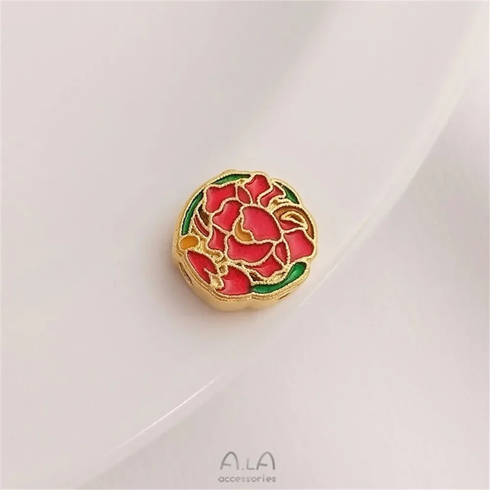 Ша Джин Шао Лан эмаль декабрь день рождения цветок через отверстие переводная