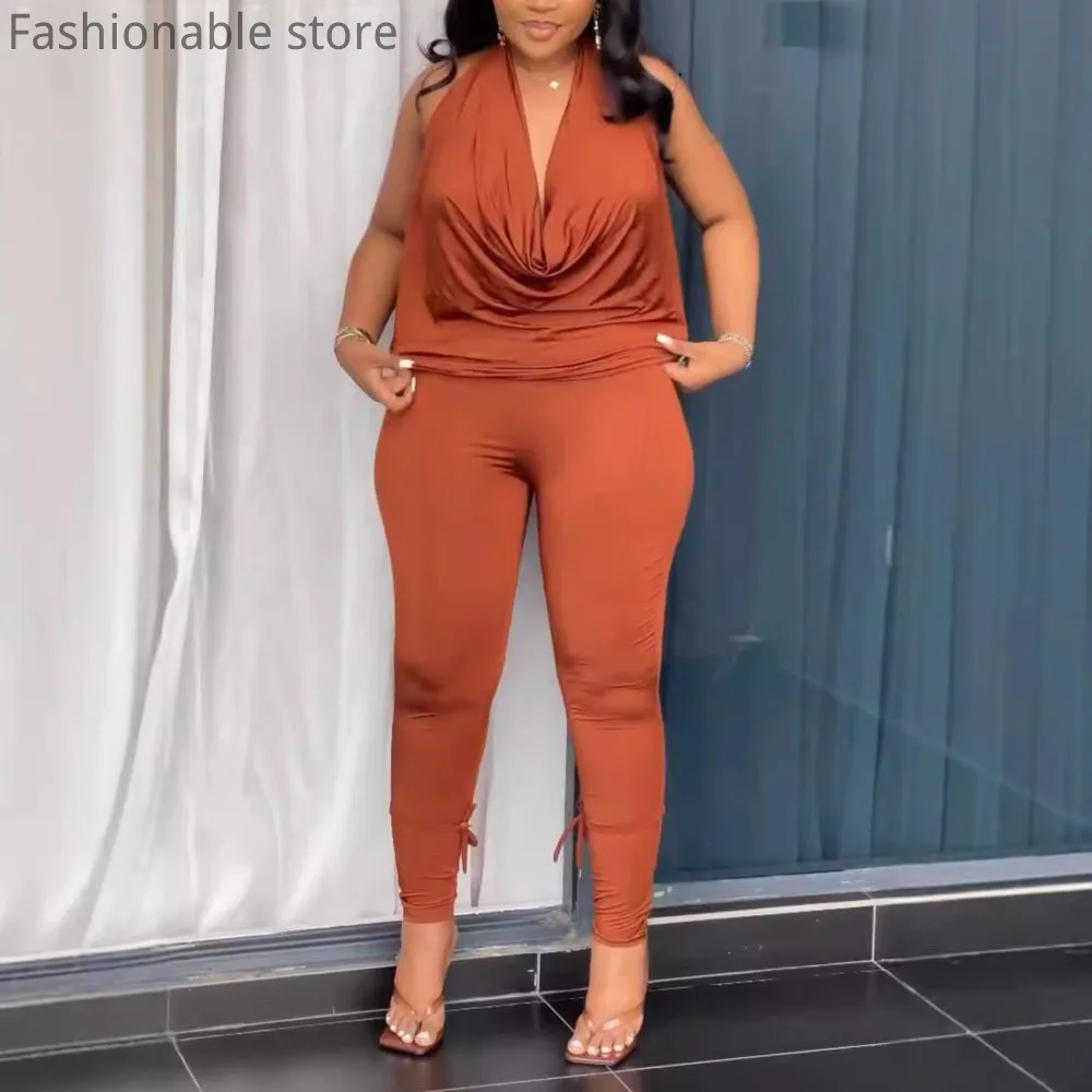 Женский пикантный однотонный топ с лямкой на шее и открытой спиной