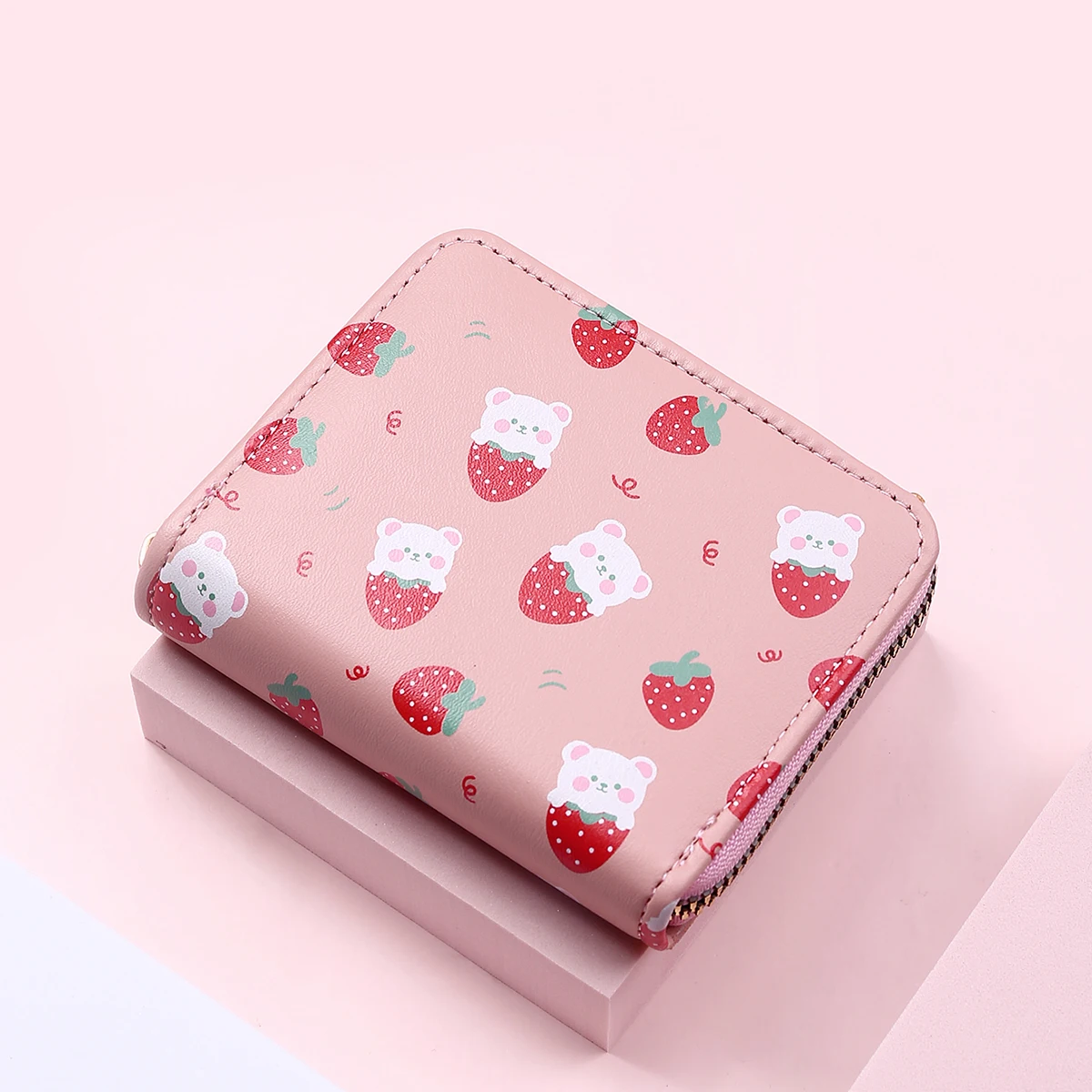 

2021 New Women Cute Cartoon Wallet Small Zipper Girl Brand Designed Pu Leather Coin Purse Female Card Holder