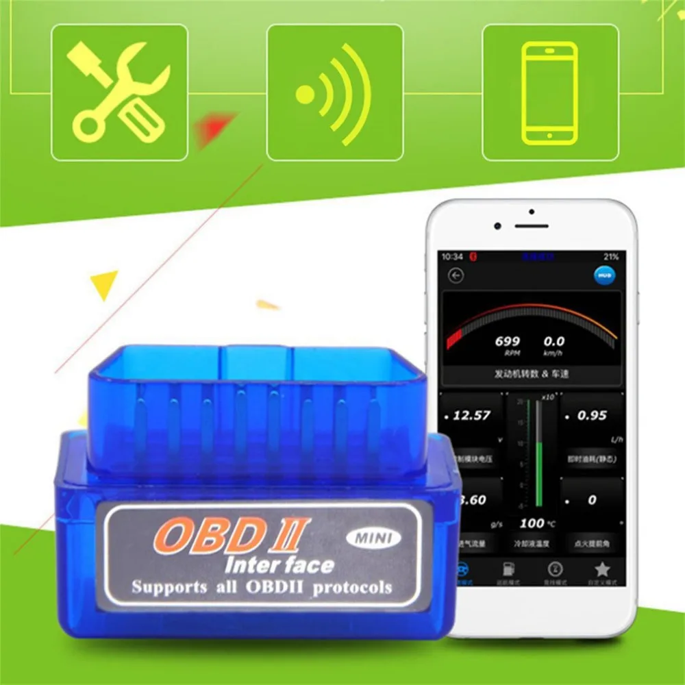 

Новинка, Автомобильный сканер OBD V2.1 ELM327 OBD2, автомобильный тестер OBDII 2 ELM 327, диагностический инструмент для Android, Windows, лидер продаж