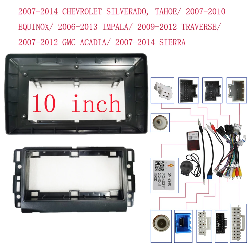 

Рамка автомобильного радиоприемника для Chevrolet Express Van Traverse Tahoe 2008-2014, 10-дюймовый 2DIN стерео панель, шнур питания Canbus