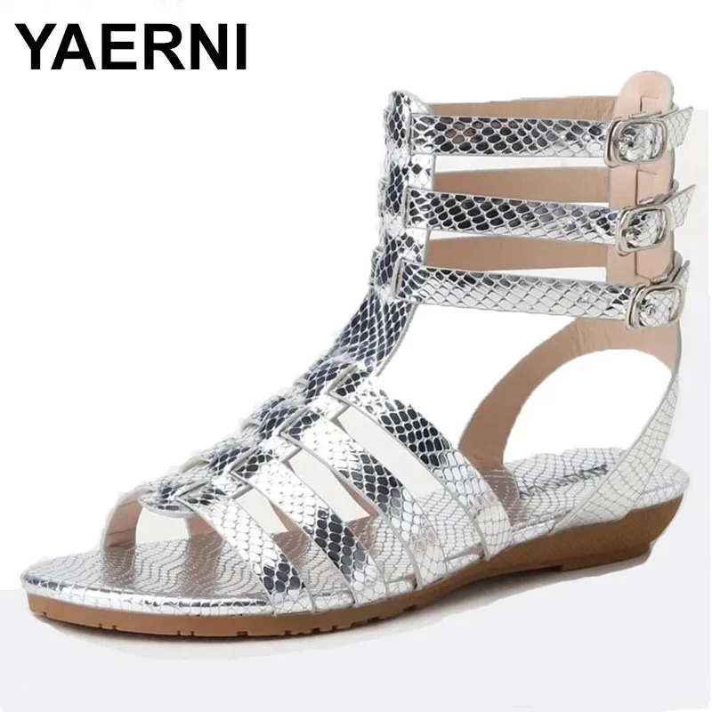 

Roman Sandals for Women 2022new Fashion Mid-heel Round Toe Original Design Temperament Hollowed-out Breathable High-top Sandals
