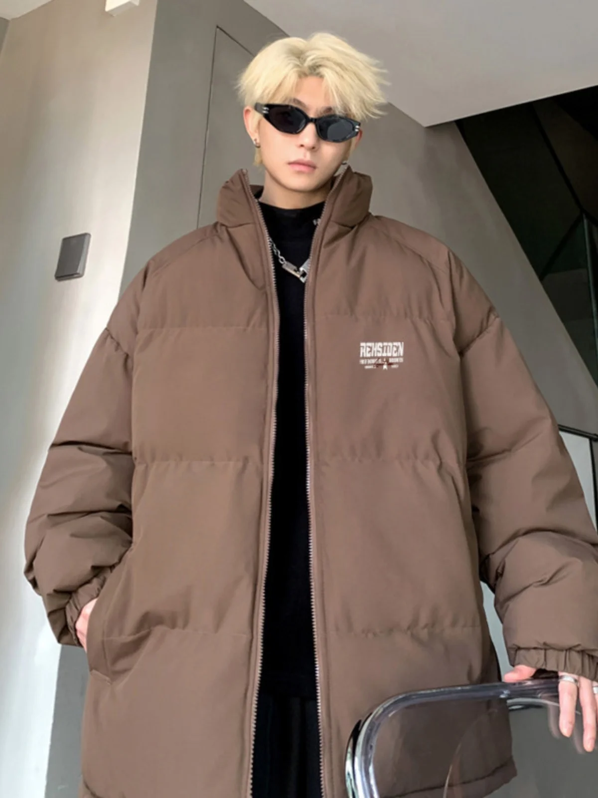 Cleanfit Short Cotton-Padded Coat Outerwear Men's Thickened Jinjiang Cotton-padded jacket American High Street Vibe down Coat...