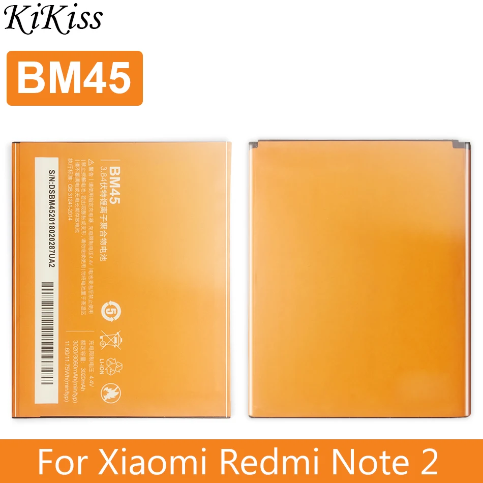 

BM45 Battery For Xiaomi Redmi Note 2 Hongmi Note2 Battery BM 45 BM-45 3060mAh with Track Code