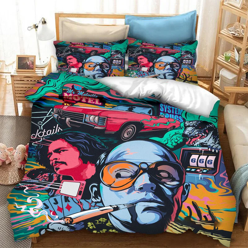 3D Printed Fear and Loathing in Las Vegas Bedding Set Duvet Cover Double Twin Full Queen King Adult Kids Bedclothes Quilt Cover