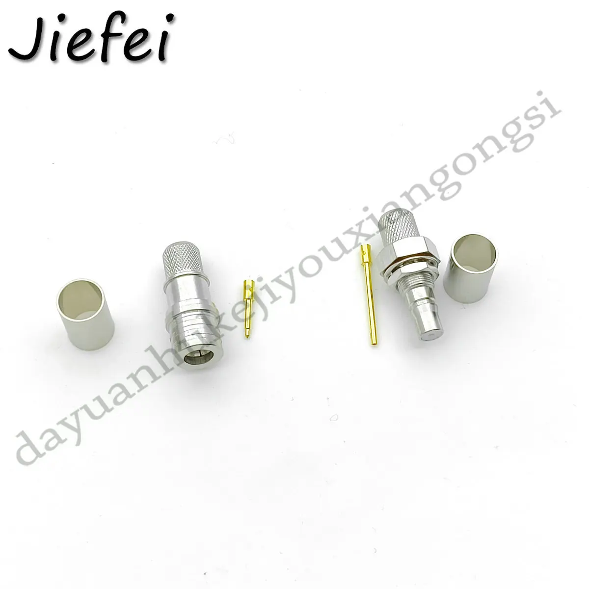 100 шт. QMA обжимный штекер/гнездо прямой радиочастотный коаксиальный соединитель для кабеля 5dfb RG5 RG6 LMR300 кабельный радиочастотный соединитель