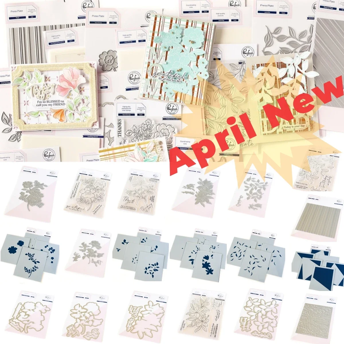 2024 День матери цветок лист прозрачные штампы металлические трафарет горячая