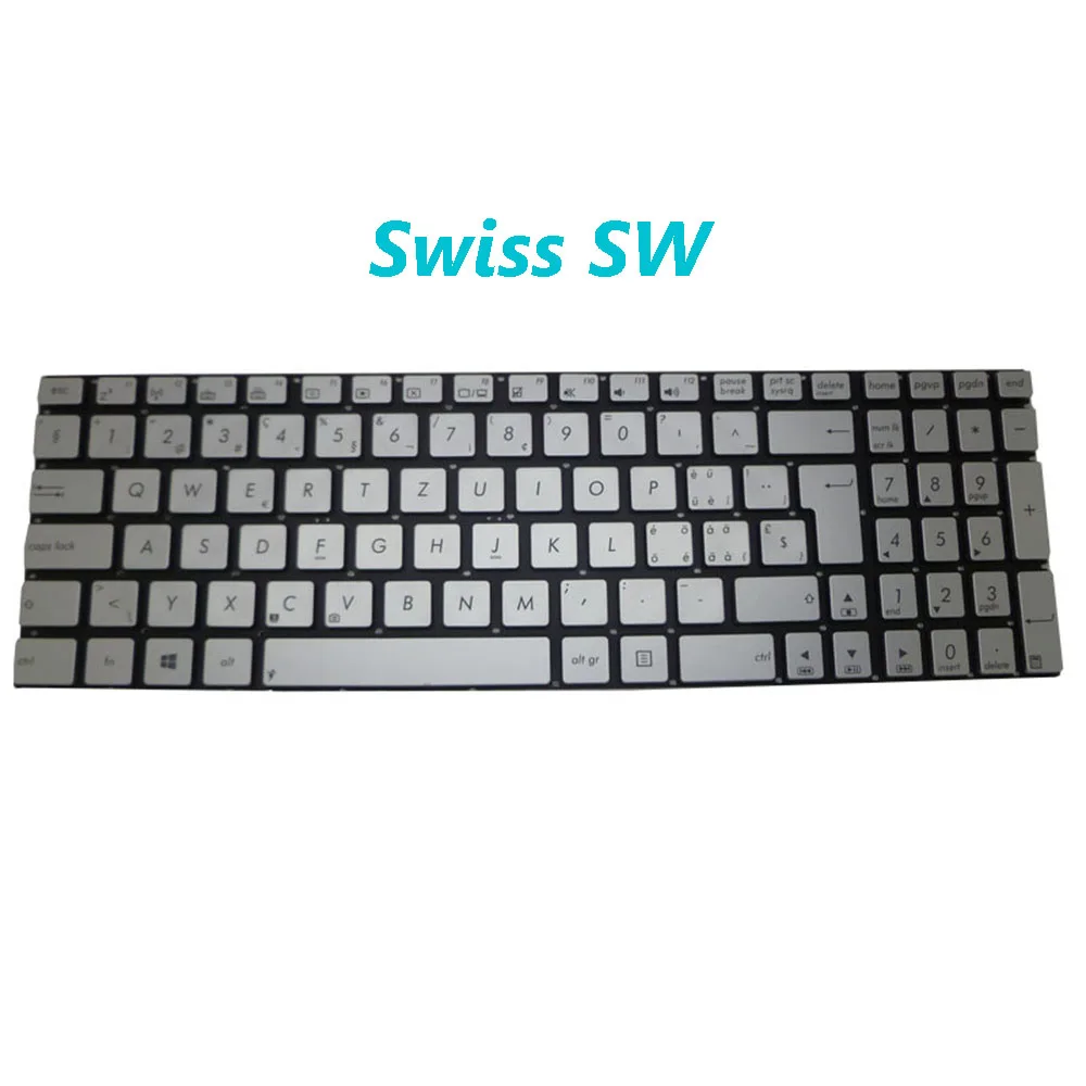 Фото Клавиатура CZ\JP\SW\TR\UK для ASUS G550J G550JK G550JX GL550J GL550JK GL550JX серебристая без рамки с подсветкой №2