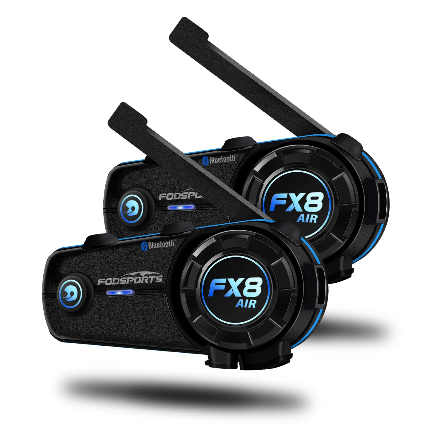 

2pcs Fodsports FX8 AIR motorcycle helmet intercom wireless bluetooth headset BT 5.0 interphone 3 sound effects with FM Radio