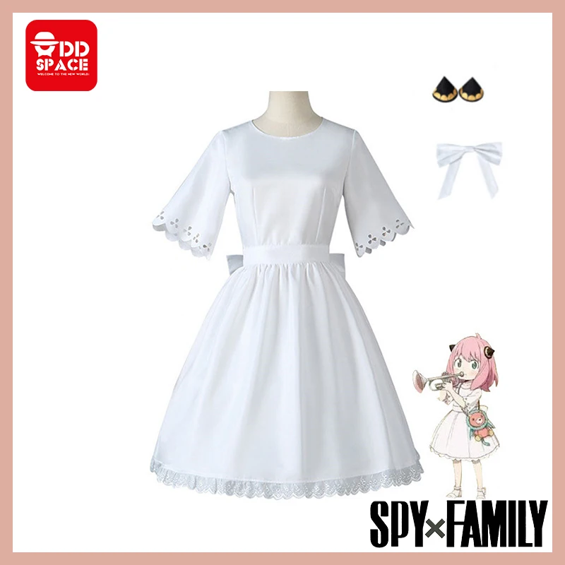 

Spy X Family Anya Forger Cosplay Costume Anime Uniform White Bow Tie Outfit Dress Halloween clothes for Kids Stage clothing gift
