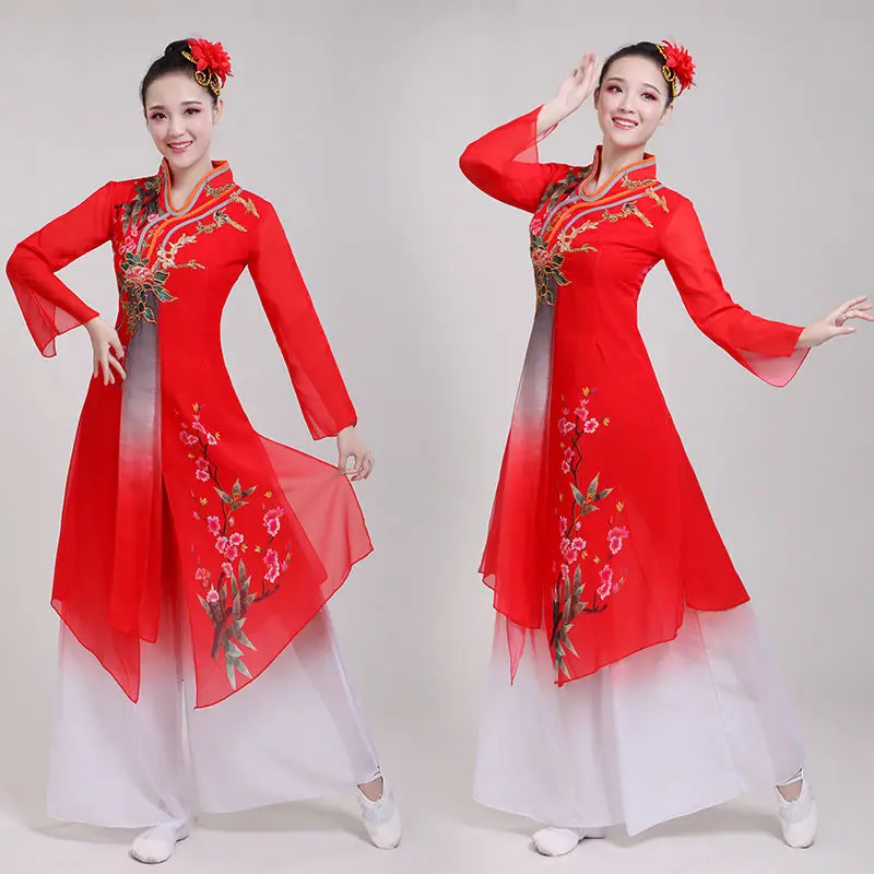 Платье для классических танцев элегантное национальное платье Янко поющий веер