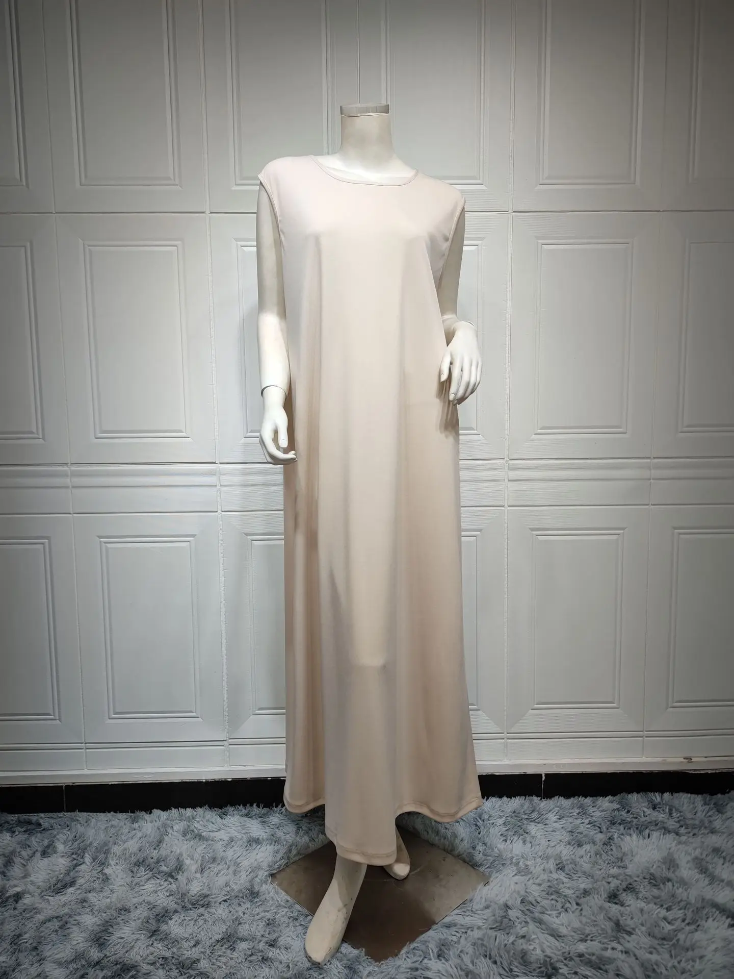 Fashion Women's Stripe Bat Sleeve Muslim Coat Solid Tank Skirt Two Piece Abaya Dress Abayas for Women Dubai 2022 Baratas