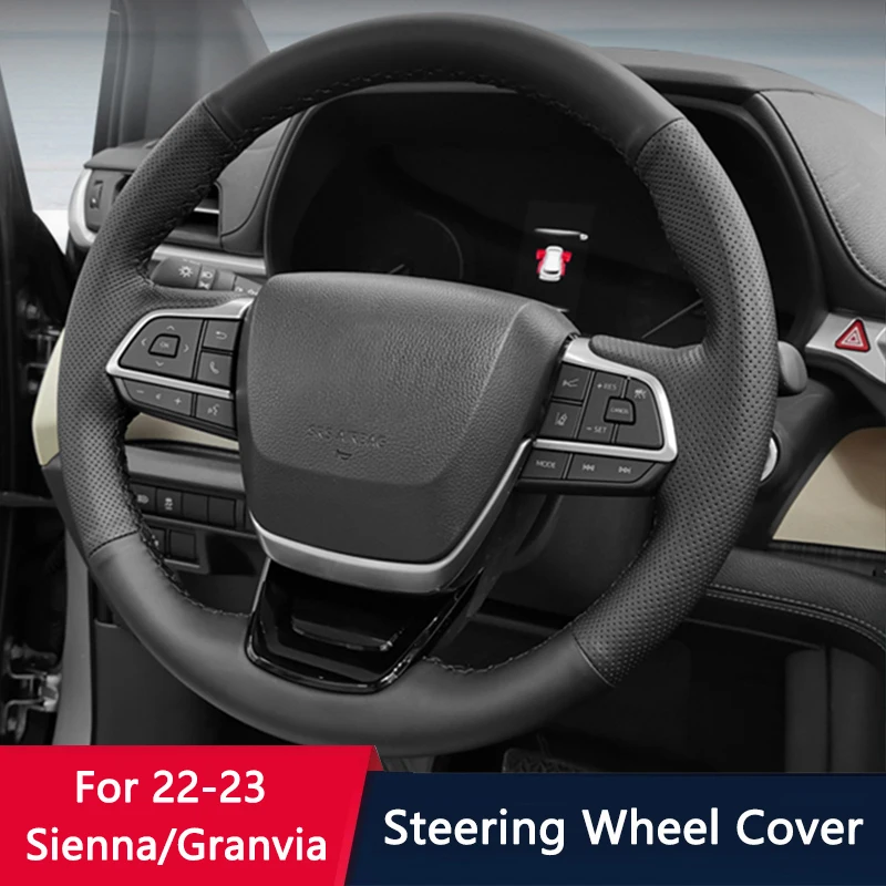 

QHCP чехол рулевого колеса автомобиля Модифицированная универсальная Всесезонная ручная строчка подшипника, круглая отделка для 22-23 Sienna/Granvia