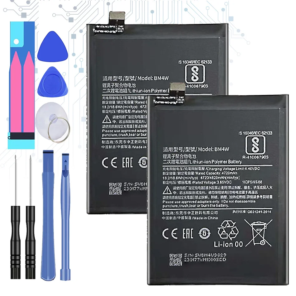 

BM4W BN53 Replacement Battery for Xiaomi Redmi Note 9 Pro Note9 Pro Note9Pro 5G Mobile Phone 4820mAh-4920mAh battery