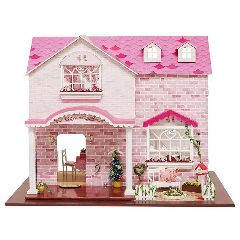 

Миниатюрный креативный 3D Кукольный дом в комплекте розовая комната с мебелью «сделай сам» ремесла хобби для подростков подарки для взрослых домашний декор