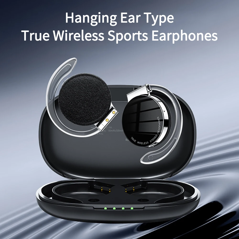 

F2 TWS Bluetooth Earphones with Microphone Earhook Running Sports Call Headset LED Display HiFi Stereo Music Wireless Headphones