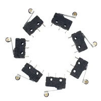 10pcs mini micro limit switch roller lever arm spdt snap action lot tact switch on off 5a 250v micro switch 3pin