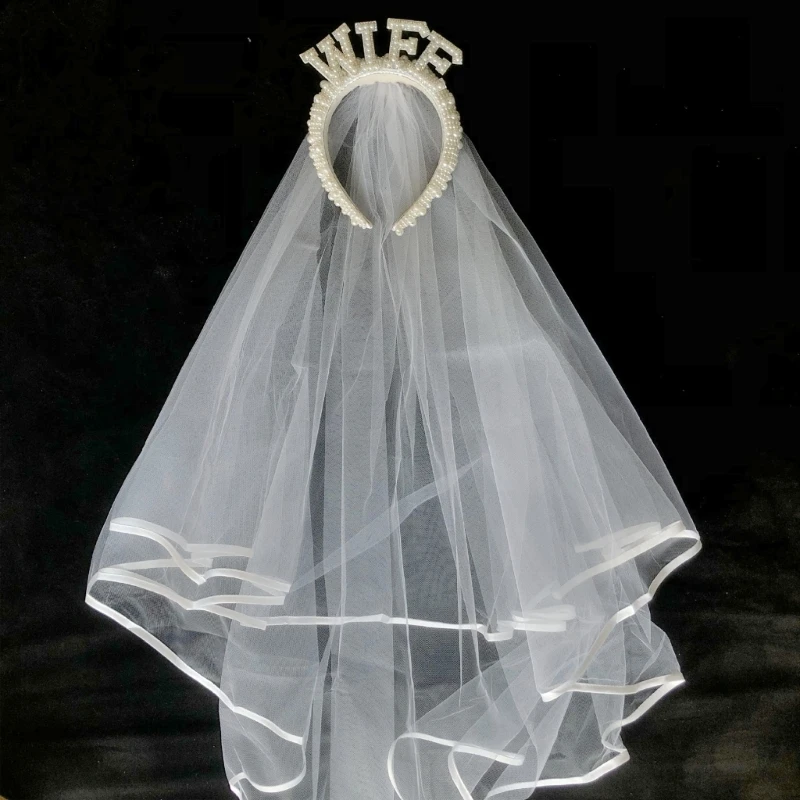 

Bachelorette Party Veil Headband Women Bridal Shower Party Hair Accessory