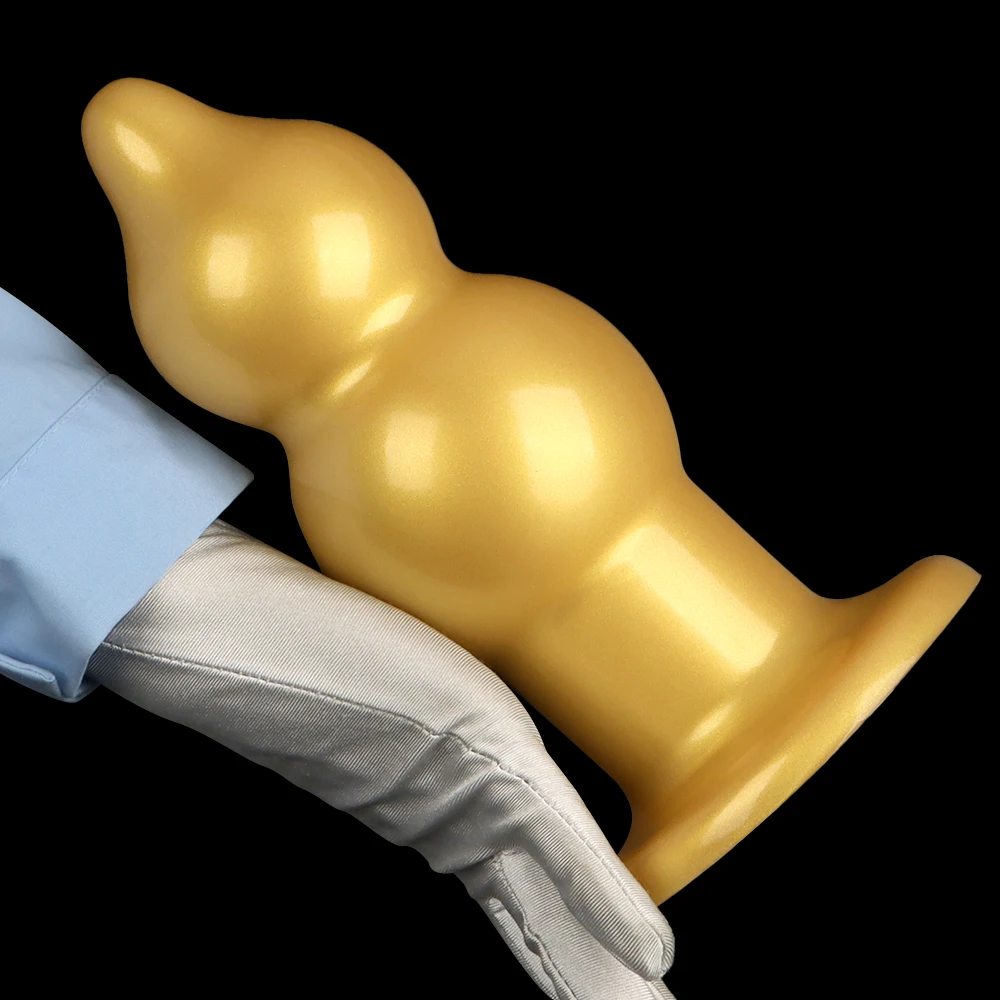 Золото 8 6 см Большая Анальная Пробка Силиконовая Фаллоимитатор Стимуляция Ануса