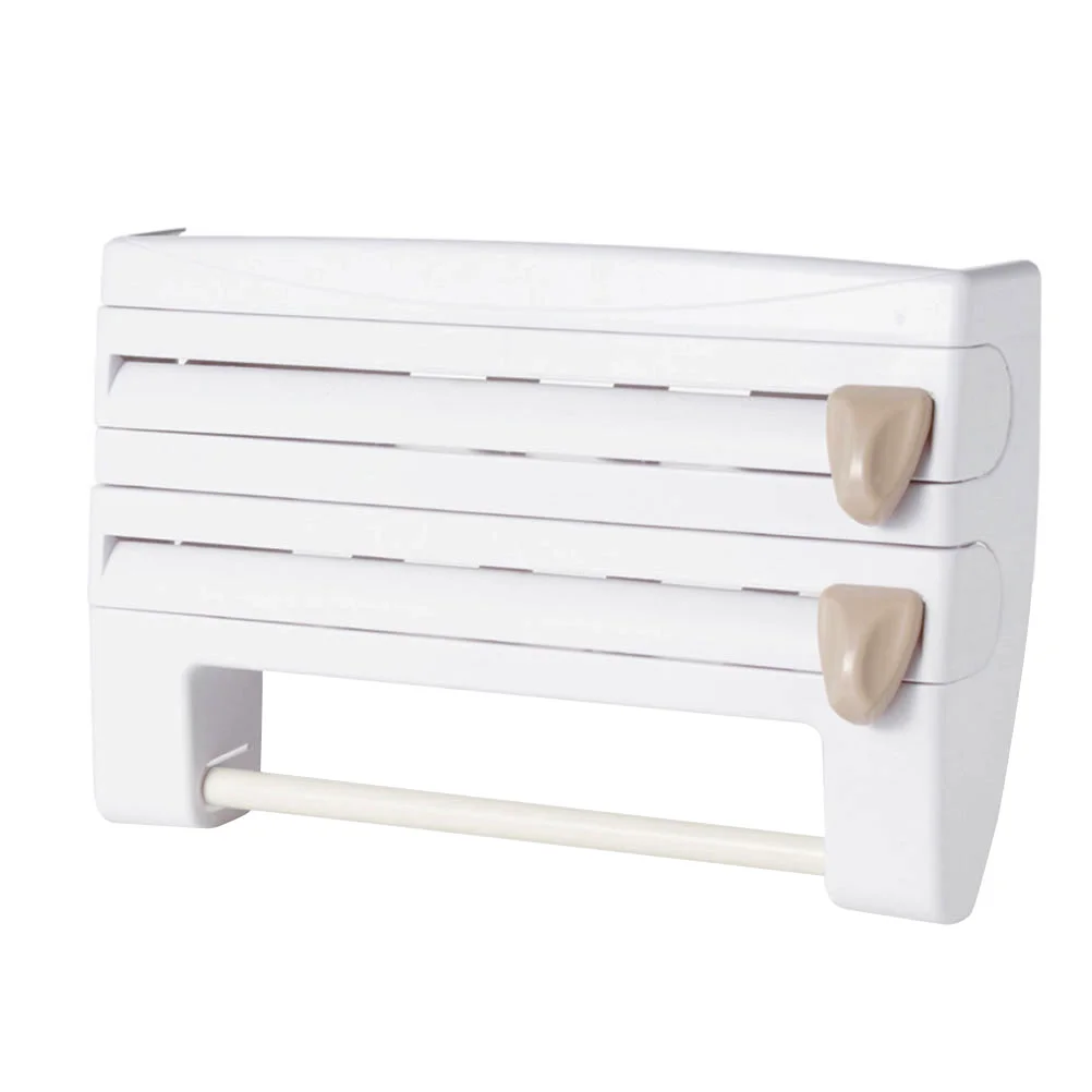 

Kitchen Towel Wrap Holder Wall Dispenser Hanger Wraps Bar Bars Bath Rack Organizer Shelf Film Sauce Cling Paper Stand Storage