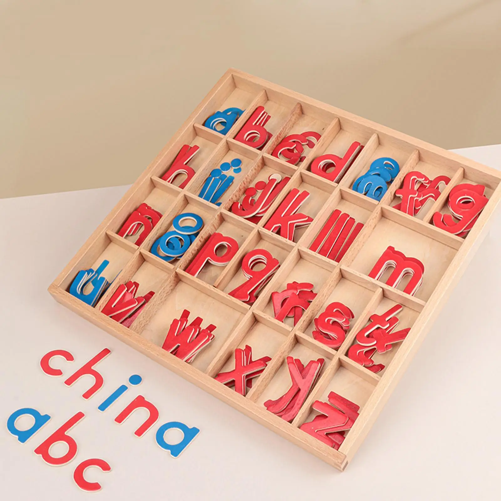 

Wooden Language Educational Toys Montessori Language Objects Activity Small Letter Activity Boxed Letter for Children Girls Kids