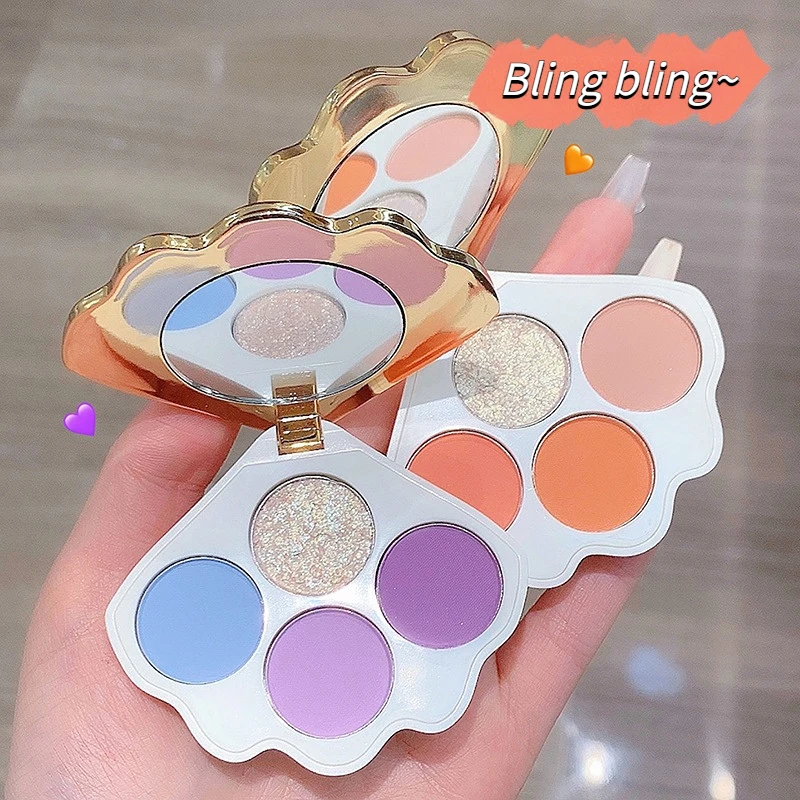 

Eyeshadow Palettes Fresh Fairy Purple Eyes Makeup Glitter Sequins Matte Sea Shell 4 Colors Eye Shadow Palletes Beauty Cosmetics