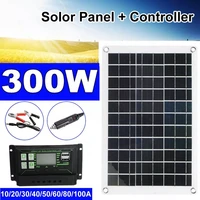 300w solar panel kit complete 5v 12v usb with 100a controller solar cells for car yacht rv boat moblie phone battery charger