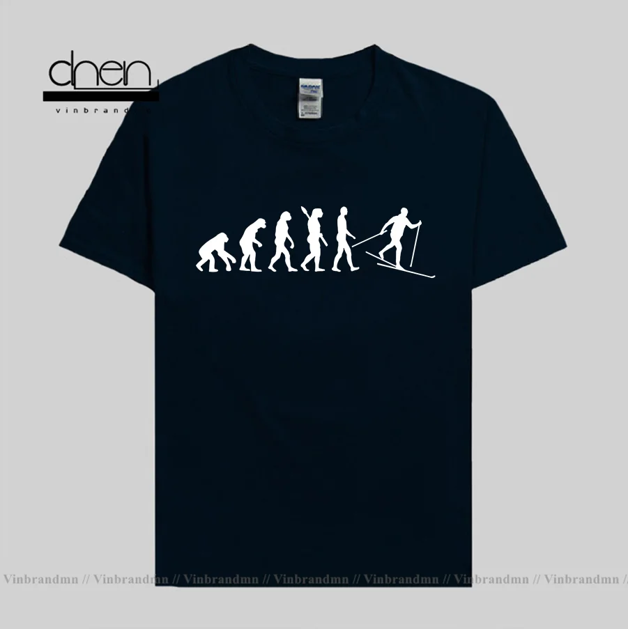 Смешная футболка для катания на лыжах в скандинавском стиле эволюции лидер