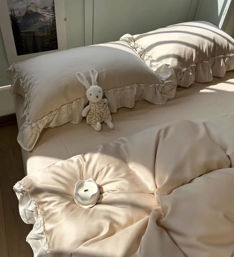 Романтический элегантный комплект постельного белья fairyfair с оборками однотонный