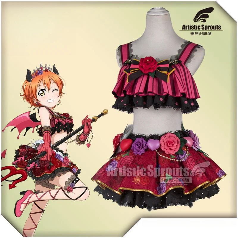 AGCOS LOVELIVE Рин Хошизора Маленький Дьявол Пробуждение Косплей Костюм Девушка