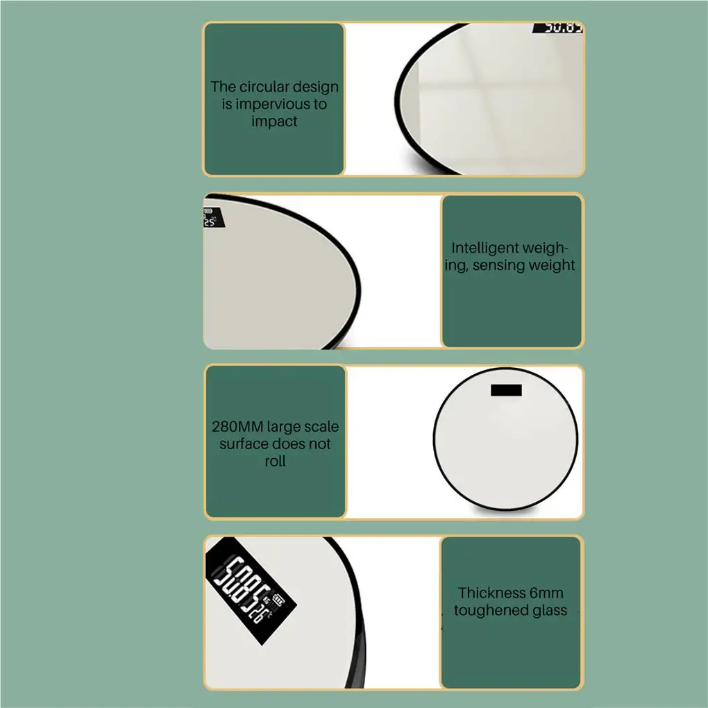 

Весы круглые телесные со светодиодным дисплеем, 28 см