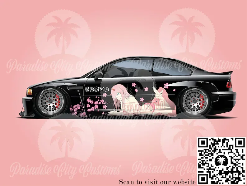 

Japanese Anime Character Car Wrap, Cast Vinyl Wrap, Universal Size