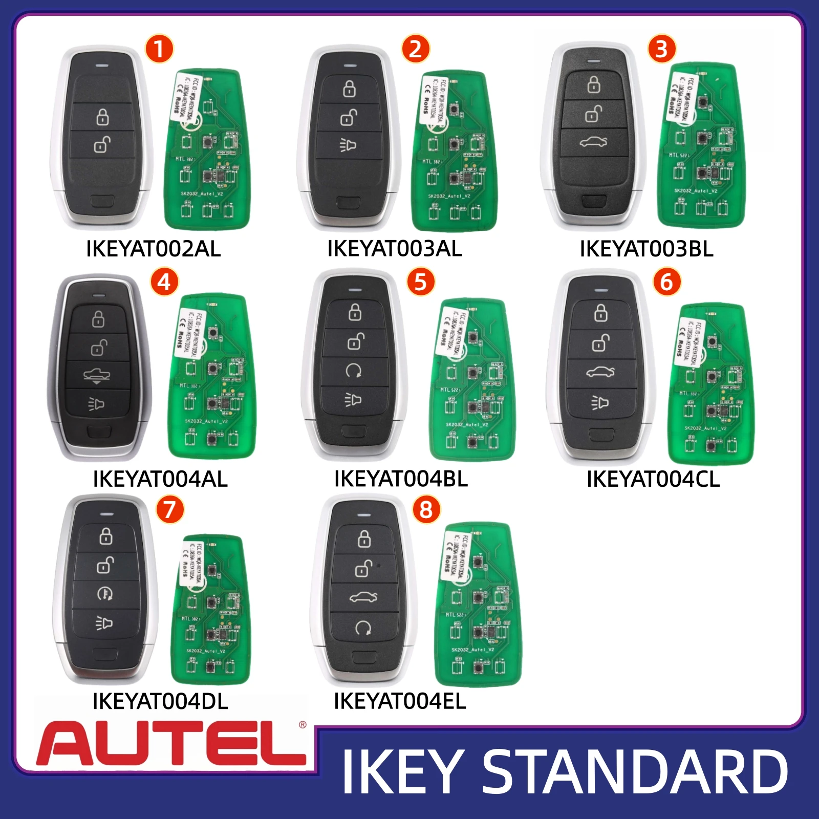 

Универсальный смарт-ключ Autel IKEY, 1 шт., IKEYAT002AL AT003BL AT004CL AT004EL AT005BL AT005CL AT006BL AT007AL