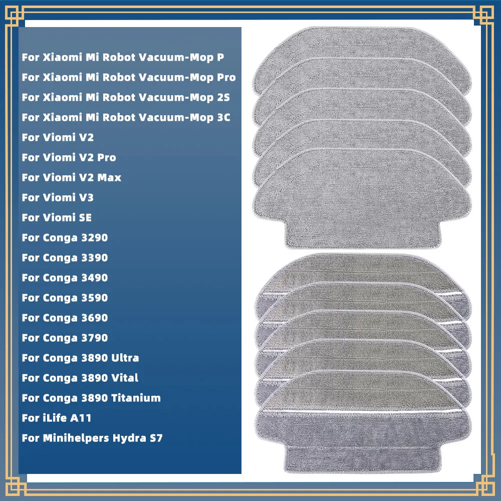 

For Xiaomi Mijia Mi Robot Vacuum-Mop P/ Pro/ 2S/ 3C/ Viomi V2/ V2 Pro/ V2 Max/ V3/ SE / iLife A11 Spare Parts Mop Cloth Rag