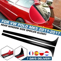 2pcs rear window side spoilers glossy canard canards splitter for vw for polo mk5 2011 2017 mk6 2018 car styling gloss black
