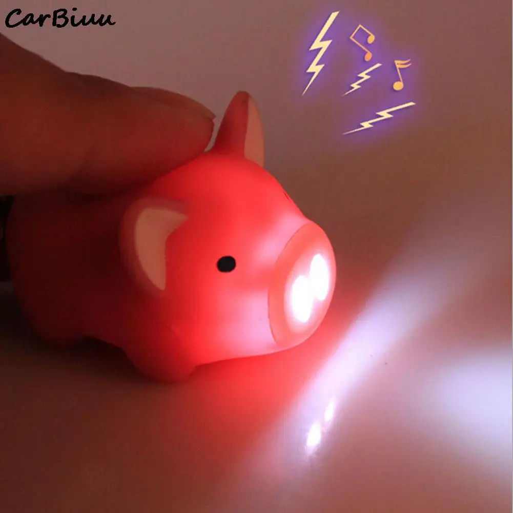 

Creative Pig Led Light Toys Car Key Hanging Pendant Auto Cute Sound Lighting Keychains Mini Cartoon Animal Car Keychains Keyring