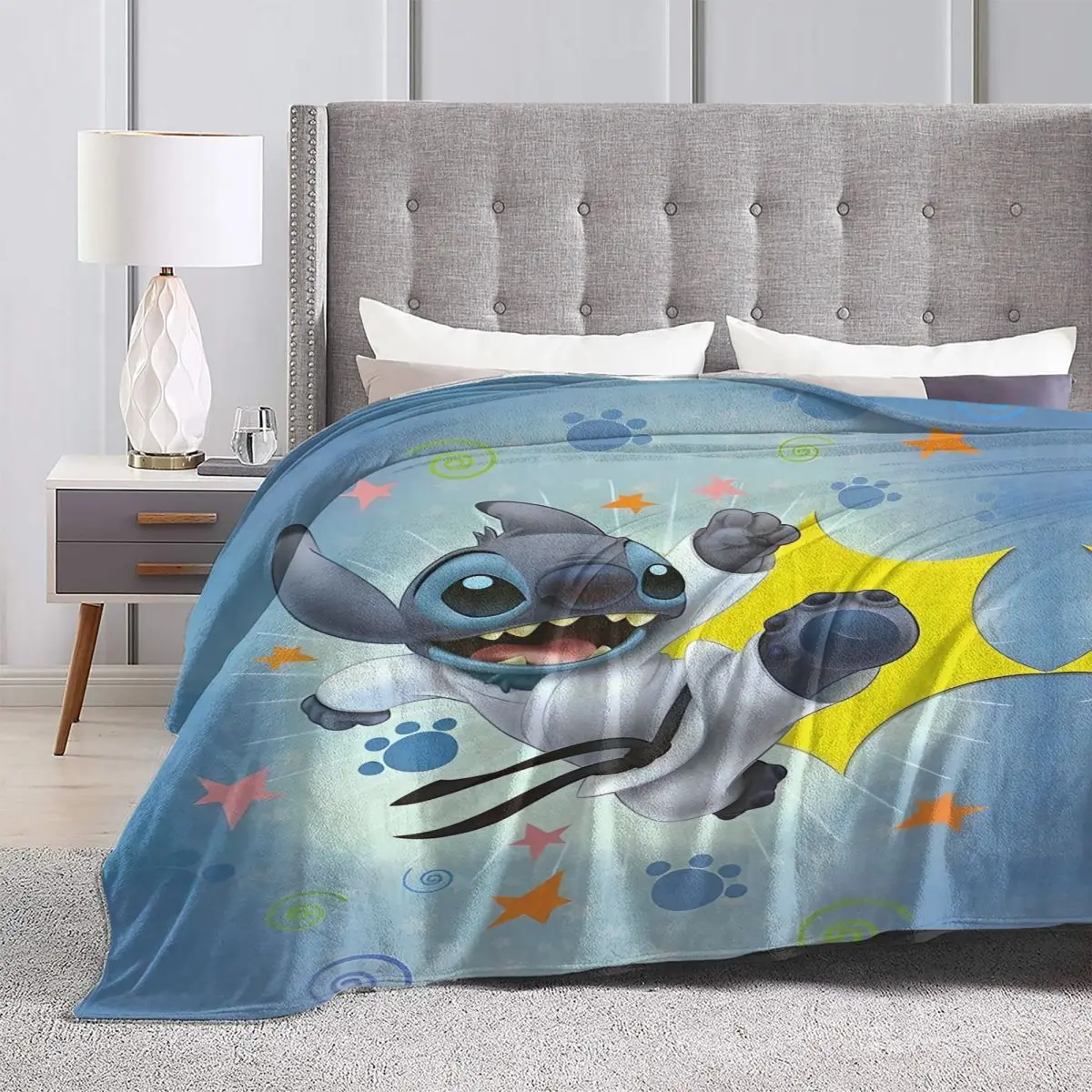 Мультяшное плюшевое одеяло MINISO Stitch студенческое Фланелевое покрывало для улицы