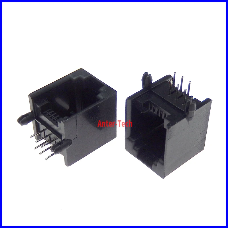 10 pcs RJ11 4P4C 6P6 6P4C 6P2C 8P8C Modular Network PCB Jack Vertical Ports Sockets Female Connectors black gray crystal images - 6