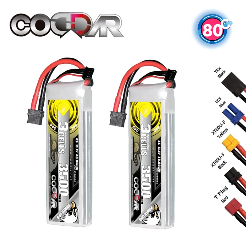 

CODDAR MAX 160C 11.1V 3500mAh Lipo Battery For RC Quadcopter Helicopter Boat Drones Spare Parts 80C 3S Lipo Battery Rechargeable