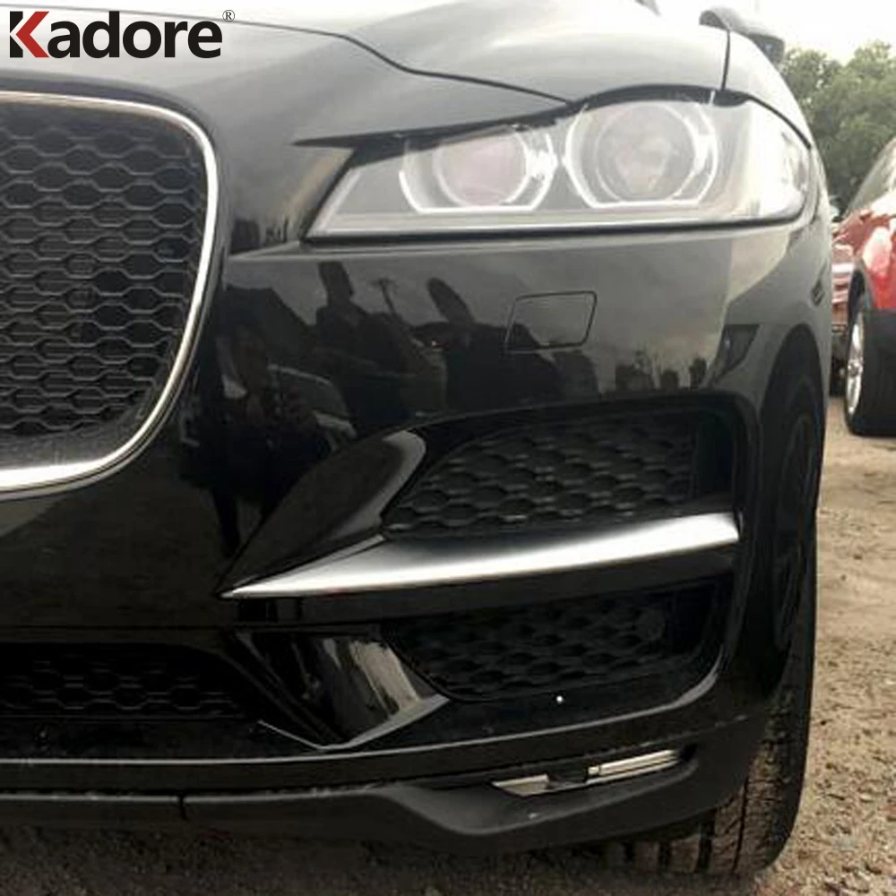 Полоски на решетку переднего бампера для Jaguar F-PACE 2016 2017 2018 противотумансветильник