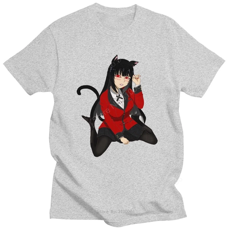 

Manga Kakegurui T Shirt Men 100% Cotton Japanese Anime Jabami Yumeko Tee Tops Short-Sleeve Compulsive Gambler T-shirt Clothes
