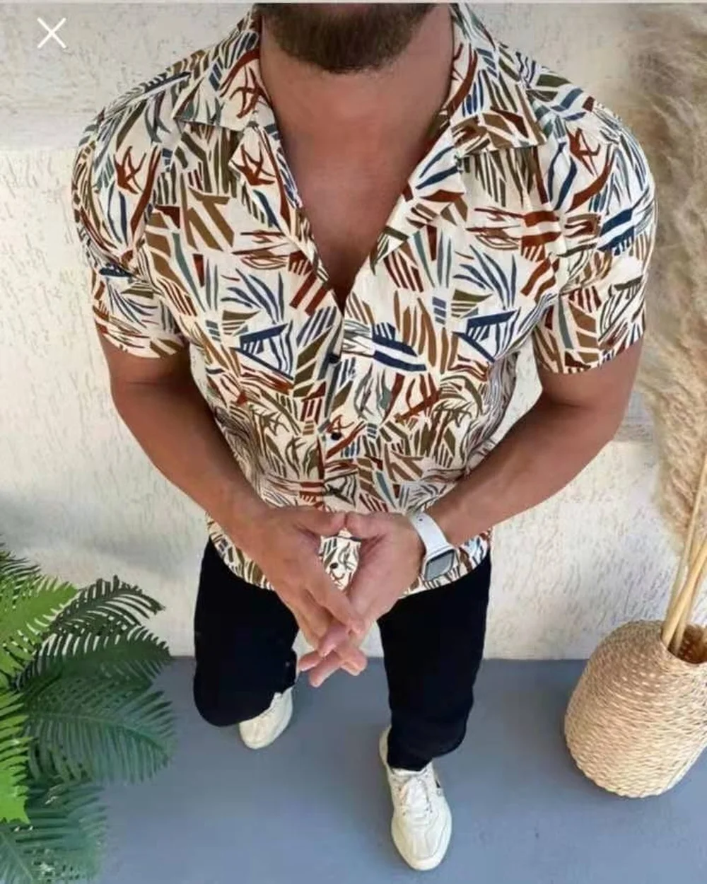Fashion Casual Shirts Loose Thin Lapel Men's Beach Cardigan Tops