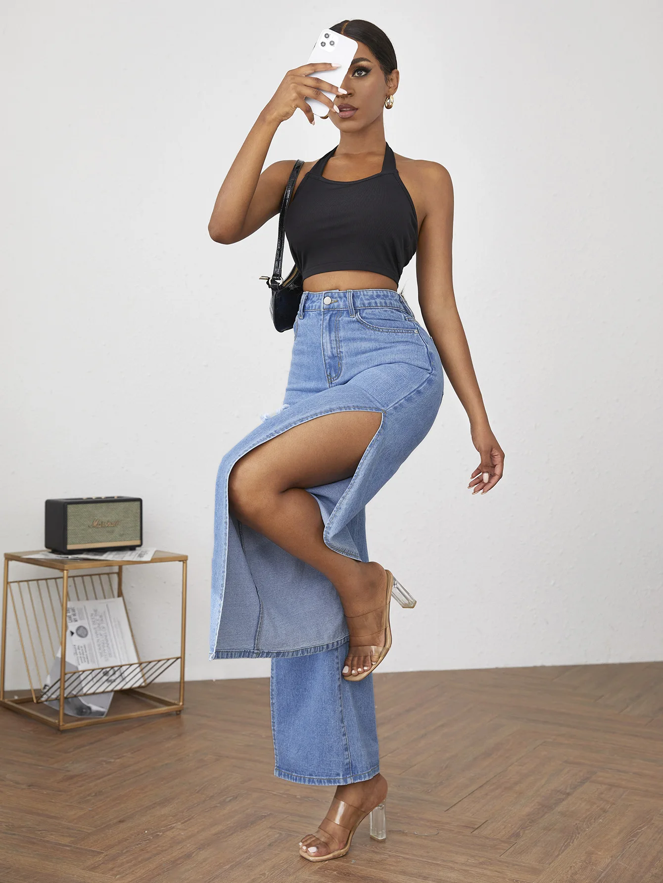 

High Waist Jeans For Women Slim Stretch Denim Jean Bodycon Tassel Belt Bandage Skinny Push Up Jeans Woman Plus Size S-XS