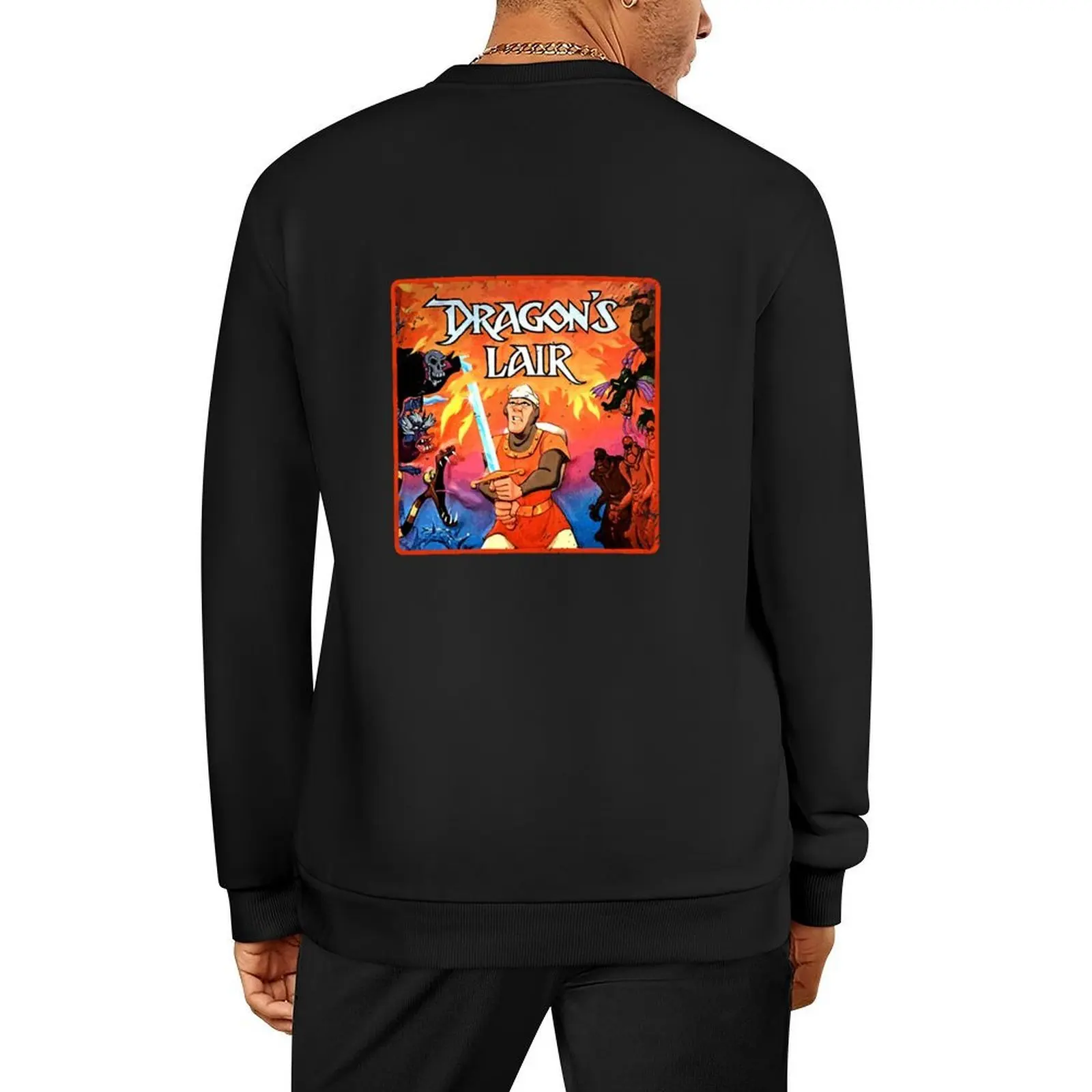 Фото Винтажный пуловер Dragon's Lair, мужская одежда, осенние новинки, мужская толстовка, корейская одежда, толстовка для мужчин №1